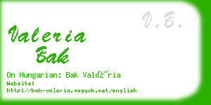 valeria bak business card